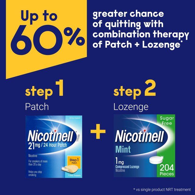Nicotinell Nicotine Patch Stop Smoking 24hr Craving Relief 21mg Step 1