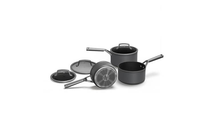 Ninja Zerostick Aluminium 3 Piece Saucepan Set - Grey