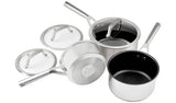 Ninja Zerostick Stainless Steel 3 Piece Non Stick Pan Set