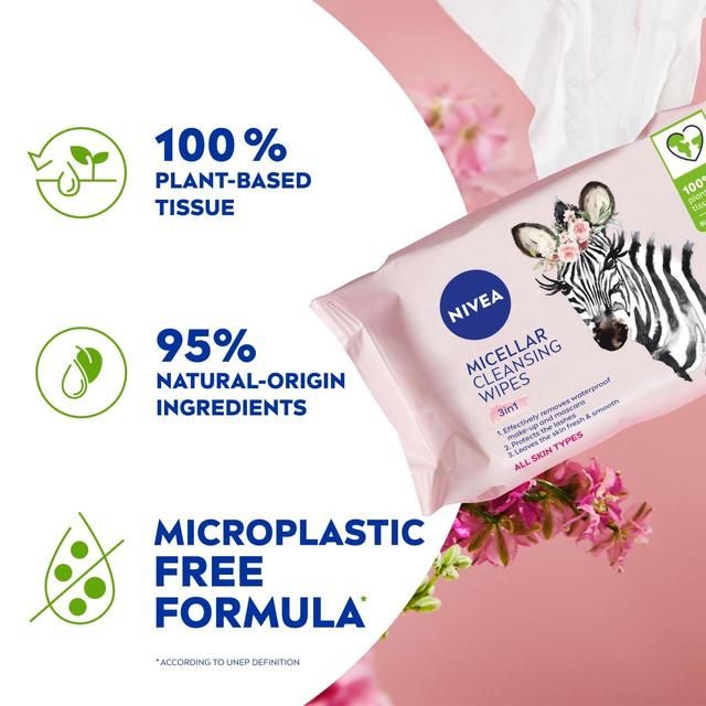NIVEA Biodegradable 3 in 1 Micellair Micellar Cleansing Face Wipes   25 per pack