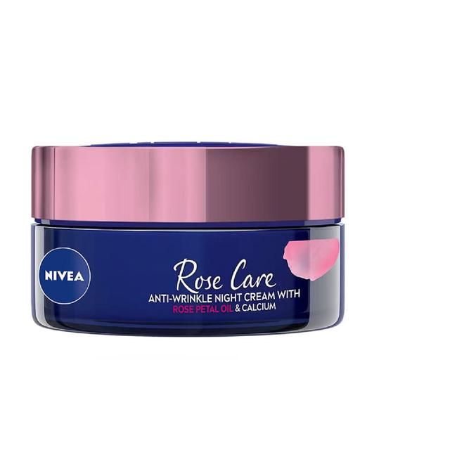 NIVEA Rose Care Anti Wrinkle Night Cream with Rose Petal Oil & Calcium   50ml