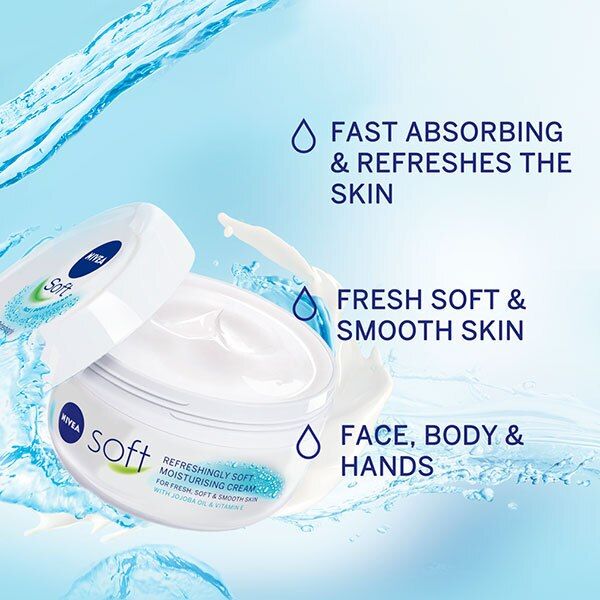 NIVEA Soft Moisturiser Cream for Face, Hands &amp;amp; Body, 300ml