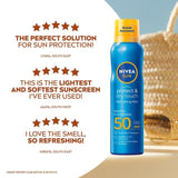 NIVEA SUN Protect &amp;amp; Dry Touch SPF 50 Mist Sunscreen Spray   200ml