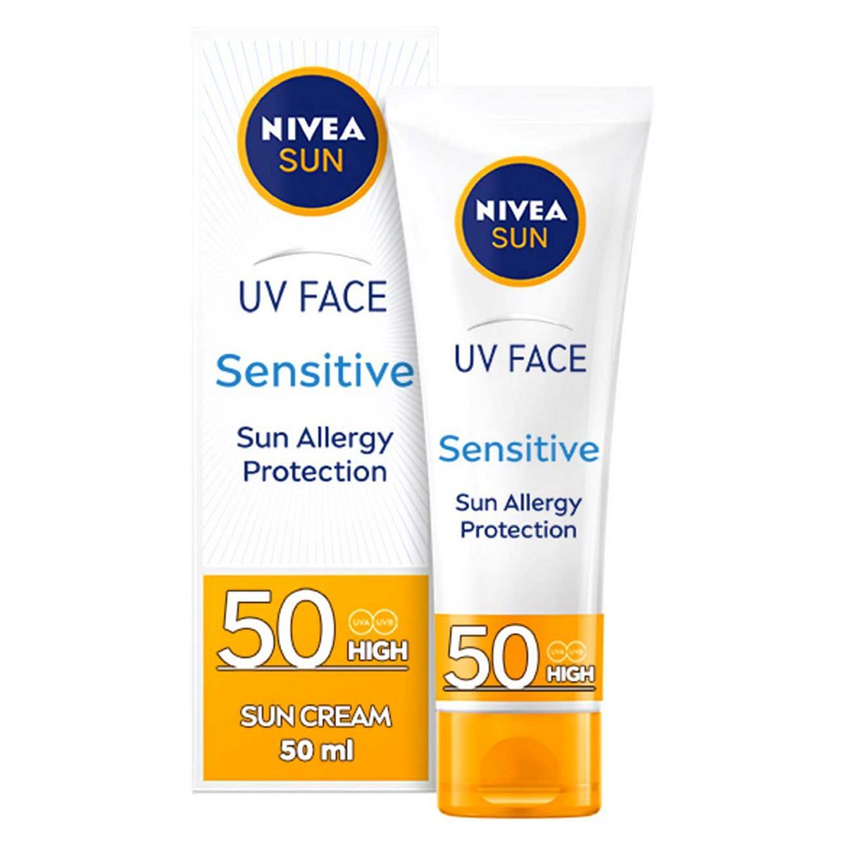 NIVEA Sun UV Face Soothing Sensitive Sun Cream SPF50+ 50ml