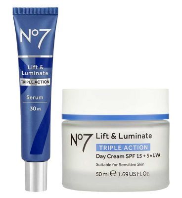 No7 Lift &amp;amp; Luminate TRIPLE ACTION Day Cream &amp;amp; Serum Bundle