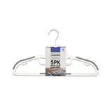 Non-Slip Plastic Clothes Dress Suit Hangers White &amp;amp; Grey  5pk   5 per pack