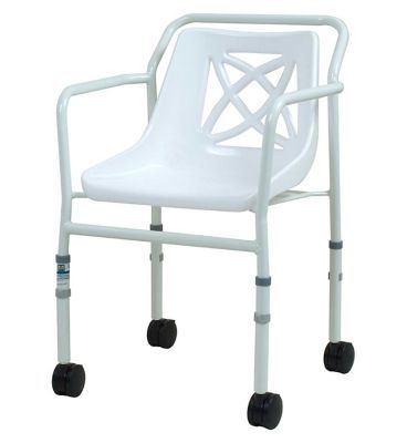 NRS Healthcare Height Adjustable Economy Mobile Shower&amp;nbsp;Chair