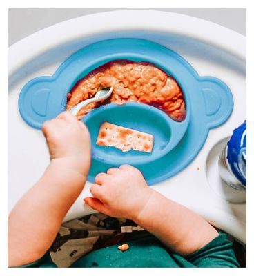 Nuby Monkey Mat Silicone Section Plate - Pink or Blue