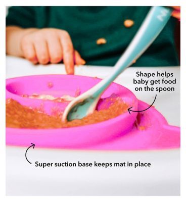 Nuby Monkey Mat Silicone Section Plate - Pink or Blue