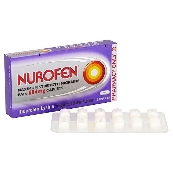 Nurofen Maximum Strength Migraine Pain 684mg 12 Caplets
