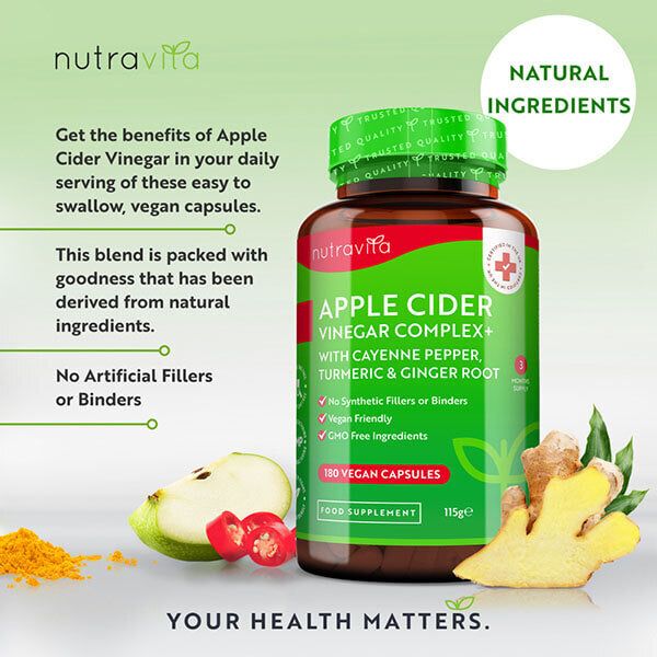 Nutravita Apple Cider Vinegar + Turmeric &amp;amp; Ginger - 180 Caps