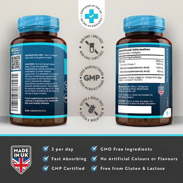 Nutravita Omega 3 High Strength 1400mg - 90 Softgels