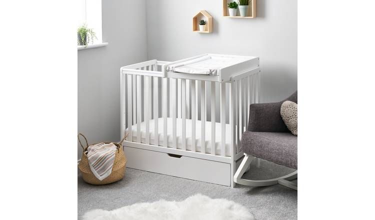 Obaby Bantam Space Saver Cot Drawer Changer &amp;amp; Mattress &amp;ndash; Wht