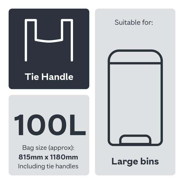 Ocado Large Black  Extra Strong Refuse Sacks    15 per pack