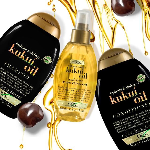 OGX Hydrate &amp;amp; Defrizz+ Kukui Oil pH Balanced Shampoo   385ml