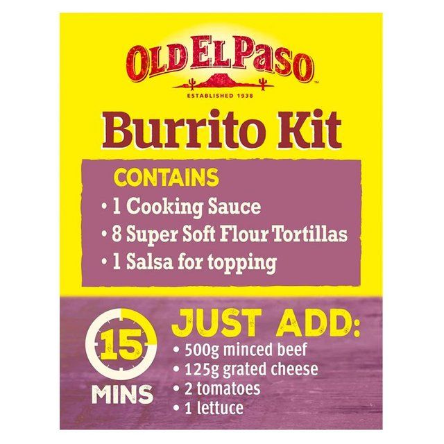 Old El Paso Mexican Beans &amp;amp; Beef Chili Mild Burrito Kit   620g