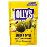 Olly's Olives - The Hippie Lemon &amp;amp; Thyme Green Olives - 12 x 50g