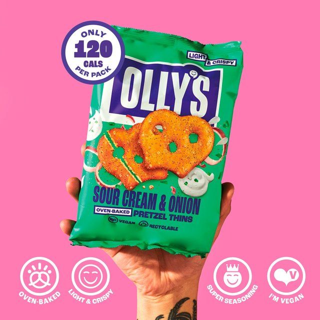 Olly's Pretzel Thins - Sour Cream &amp;amp; Onion   140g