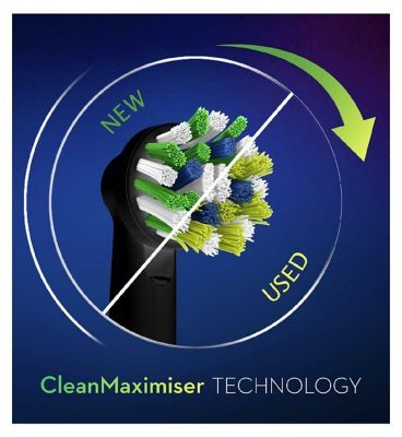Oral-B CrossAction Toothbrush Head Black Edition with CleanMaximiser Technology, 8 Pack
