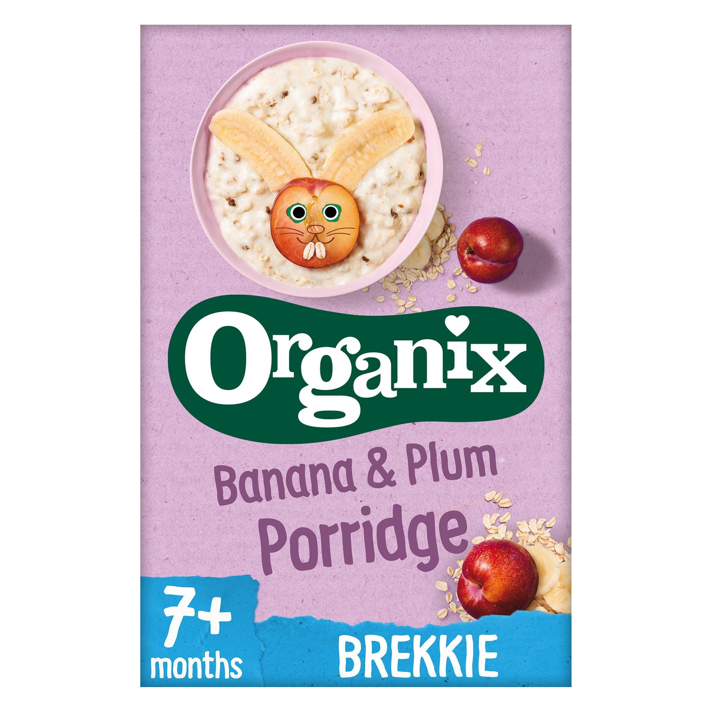 Organix Banana &amp;amp; Plum Organic Baby Weaning Porridge 7 months+ 200g