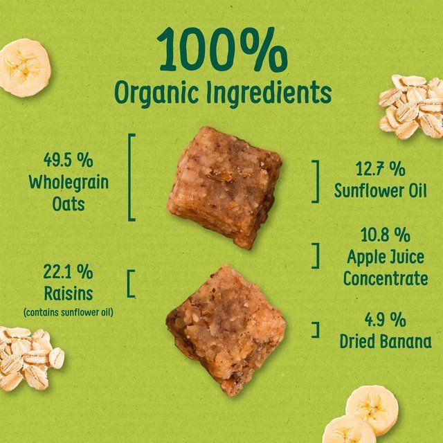 Organix Mini Organic Oat &amp;amp; Banana Flapjack Toddler Snacks Multipack   4 x 20g