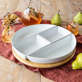 Over &amp;amp; Back Bamboo Lazy Susan with 4 Porcelain Dishes