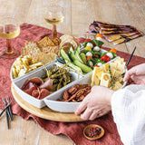 Over &amp;amp; Back Bamboo Lazy Susan with 4 Porcelain Dishes