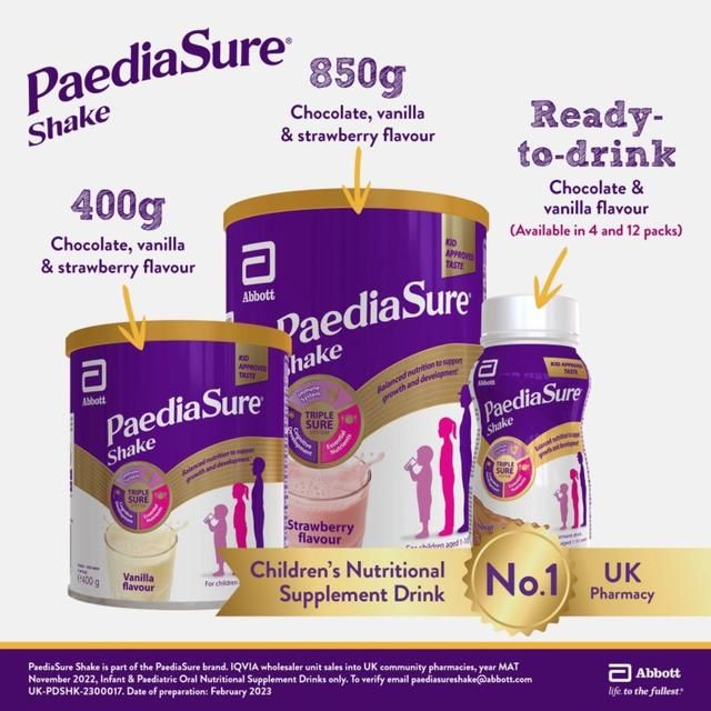 PaediaSure Shake Chocolate Nutritional Supplement Powder 1-10 Yrs   400g