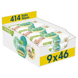 Pampers Harmonie New Baby Plastic Free Baby Wipes X9   9 x 46 per pack