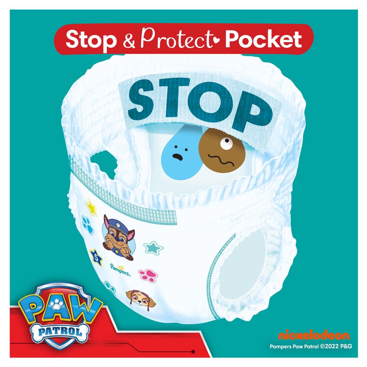Pampers Paw Patrol Baby Dry Nappy Pants Size 6, 138 Pack