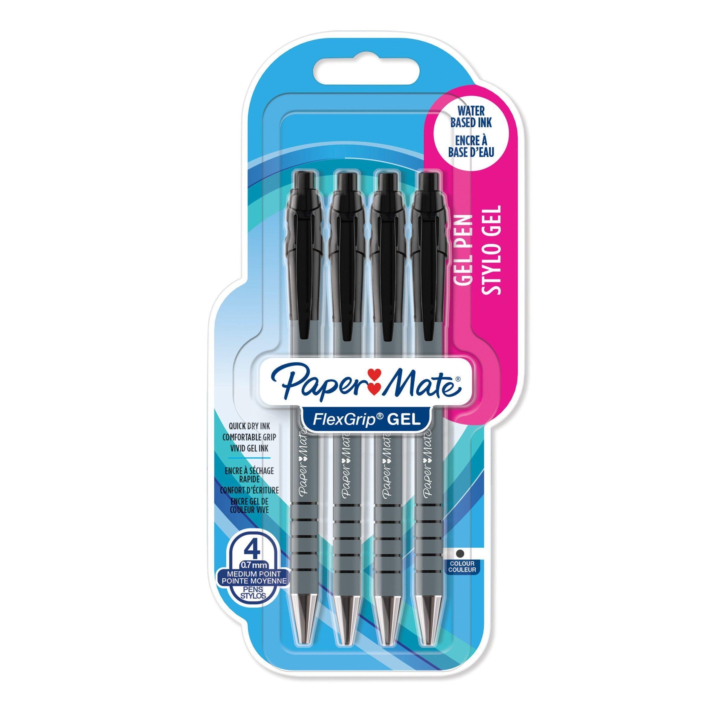 Paper Mate Flex Grip Gel Black 4pk