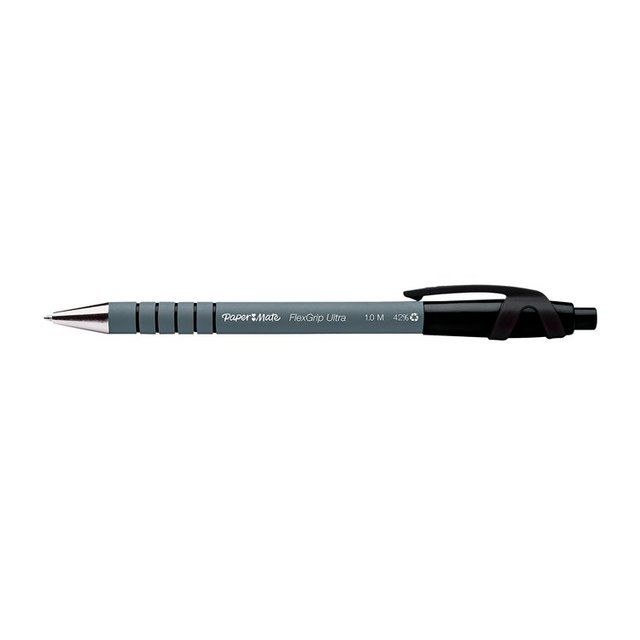 Paper Mate Flex Grip Retractable Black   5 per pack