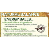 Peckish Natural Balance Energy Suet Fat Balls for Wild Birds   50 per pack