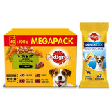 Pedigree Adult Wet Dog Food Pouches &amp;amp; Dentastix Dog Treats Bundle