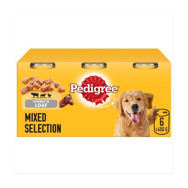 Pedigree Adult Wet Dog Food Tins Mixed in Loaf   6 x 400g