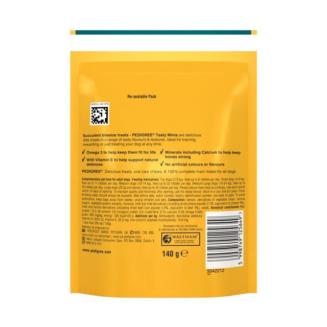 Pedigree Tasty Minis Cheese &amp;amp; Beef Nibbles Dog Treats   140g