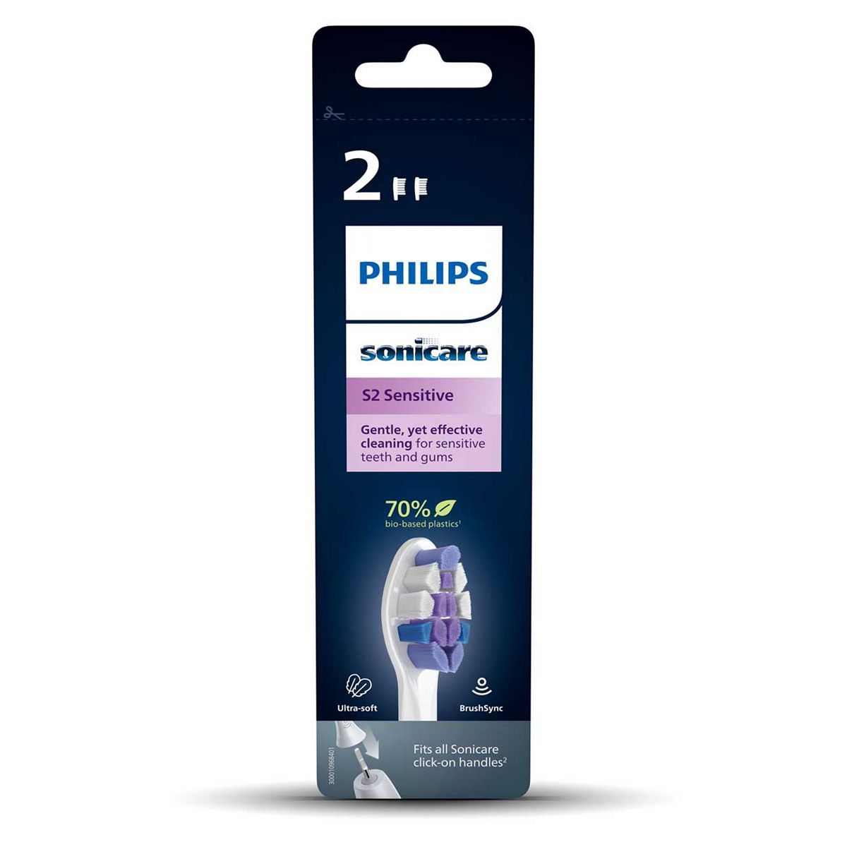 Philips Sonicare Brush Heads S2 Sensitive 2 Pack White HX6052/10