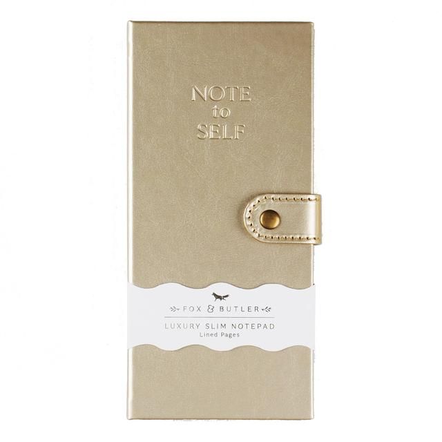 Pigment F&amp;amp;B Gold Faux Leather Slim Notebook