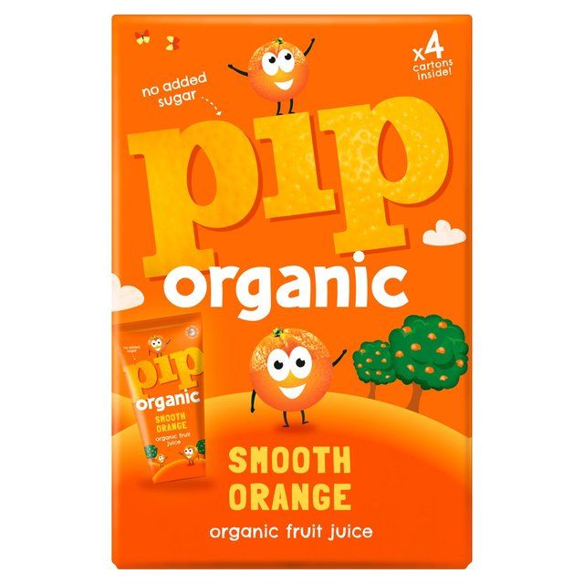 Pip Organic Kids Smooth Orange Juice   4 x 180ml