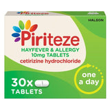 Piriteze Hayfever &amp;amp; Allergy Relief Antihistamine Cetirizine Tablets   30 per pack