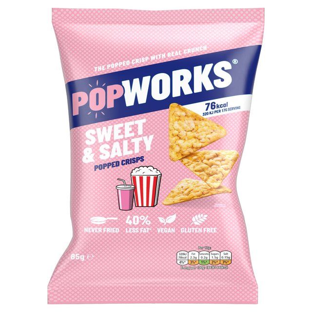 PopWorks Sweet &amp;amp; Salty Popped Crisps Sharing Bag   85g