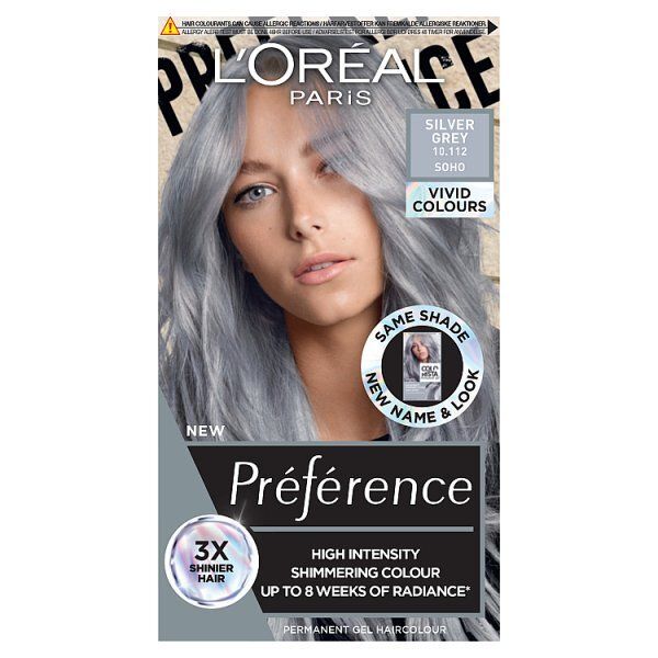 Preference Vivids (Colorista) Hair Dye Silver Grey 10.11