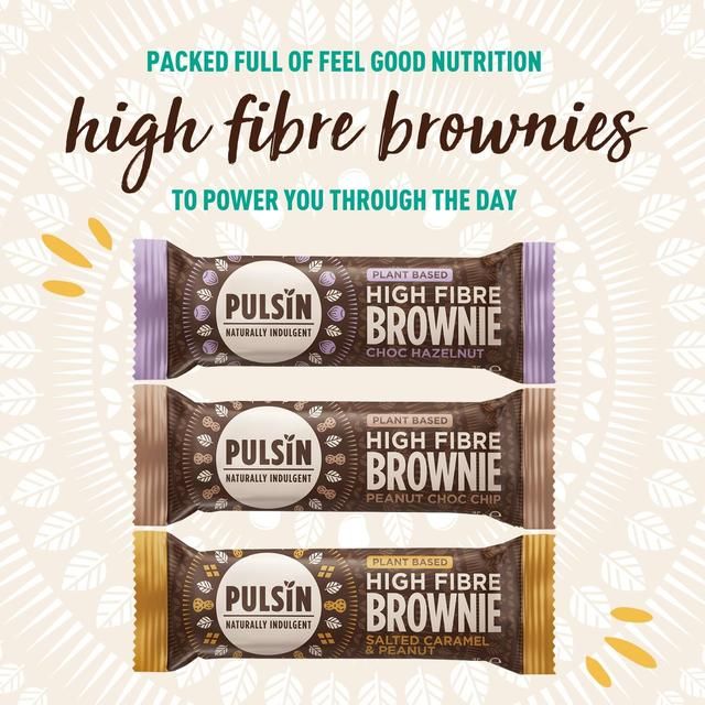 Pulsin Peanut Choc Chip Vegan High Fibre Brownie Multipack   4 x 35g