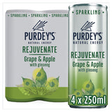Purdey's Natural Energy Rejuvenate Sparkling Grape &amp;amp; Apple with Ginseng Can