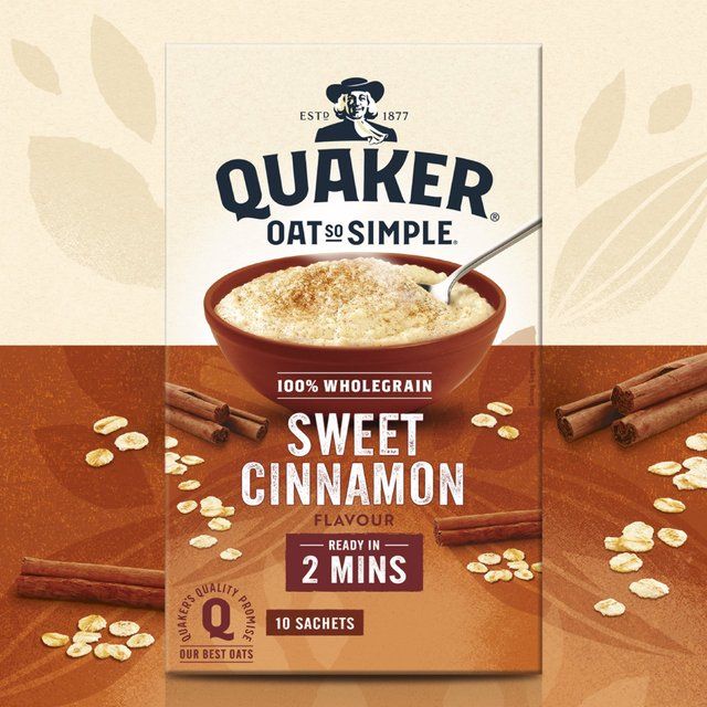 Quaker Oat So Simple Sweet Cinnamon Porridge Sachets Cereal   10 per pack