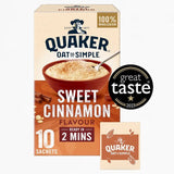 Quaker Oat So Simple Sweet Cinnamon Porridge Sachets Cereal   10 per pack