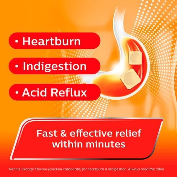 Rennie Orange Heartburn & Indigestion Relief 24 Tablets