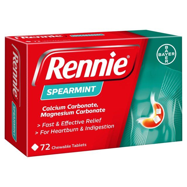 Rennie Spearmint Heartburn & Indigestion Relief Tablets   72 per pack