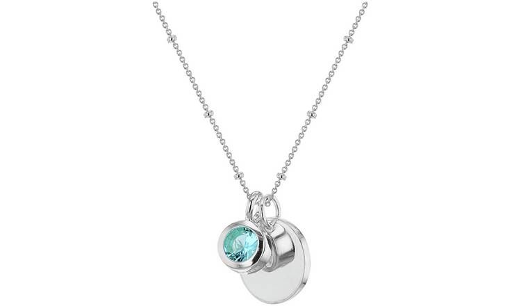 Revere Sterling Silver Personalised Pendant - March