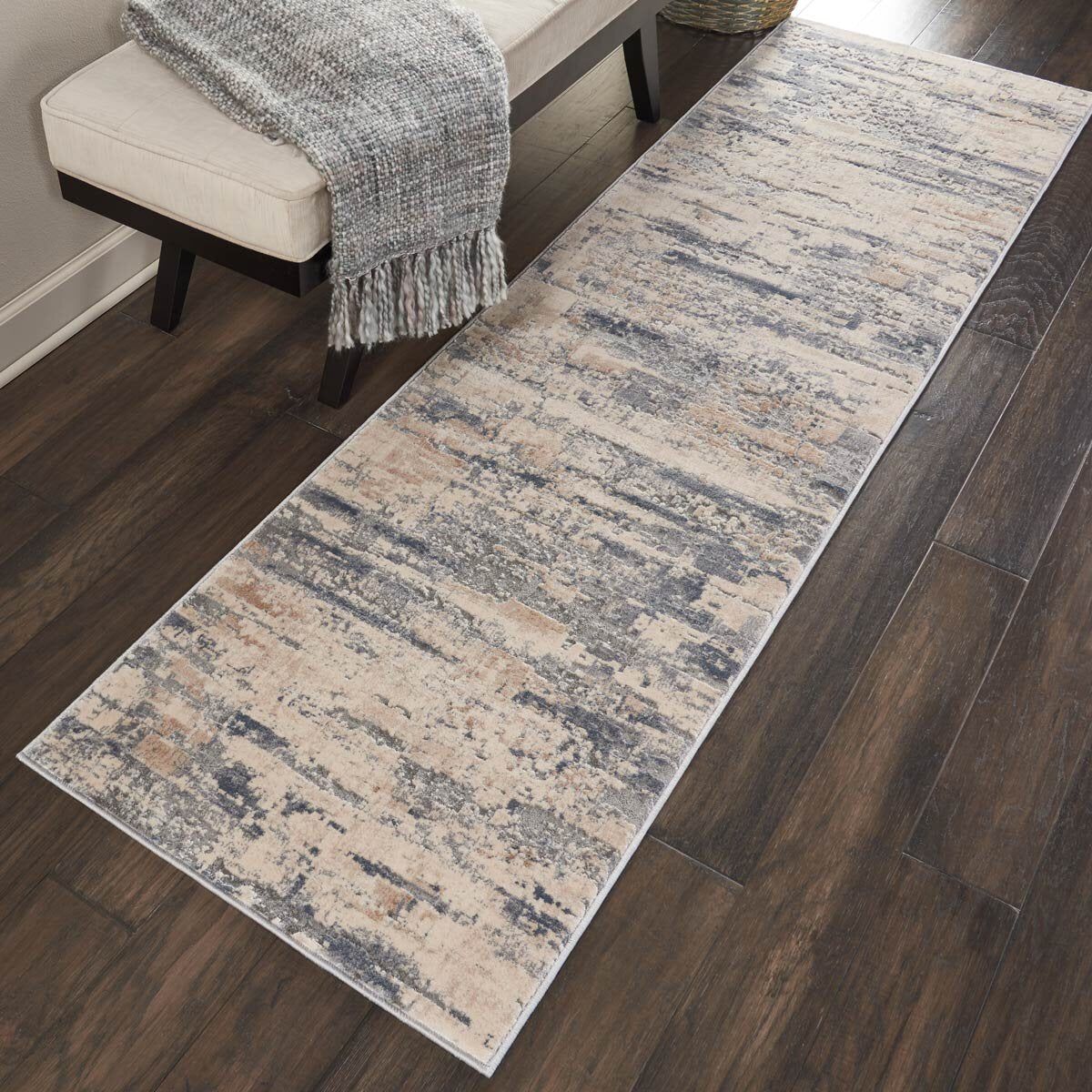 Rustic Textures Rustic Beige &amp;amp; Grey Runner, 66 x 236 cm